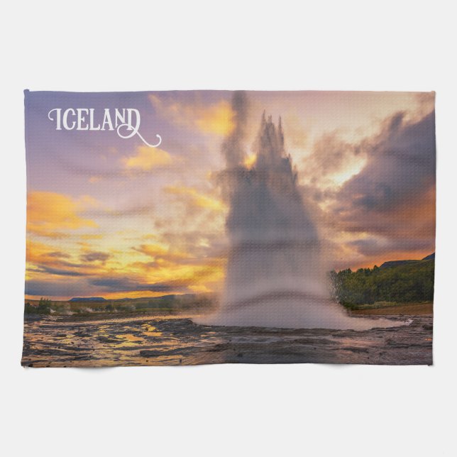 Iceland Geyser Tea Towel (Horizontal)