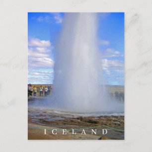 Iceland geyser view postcard
