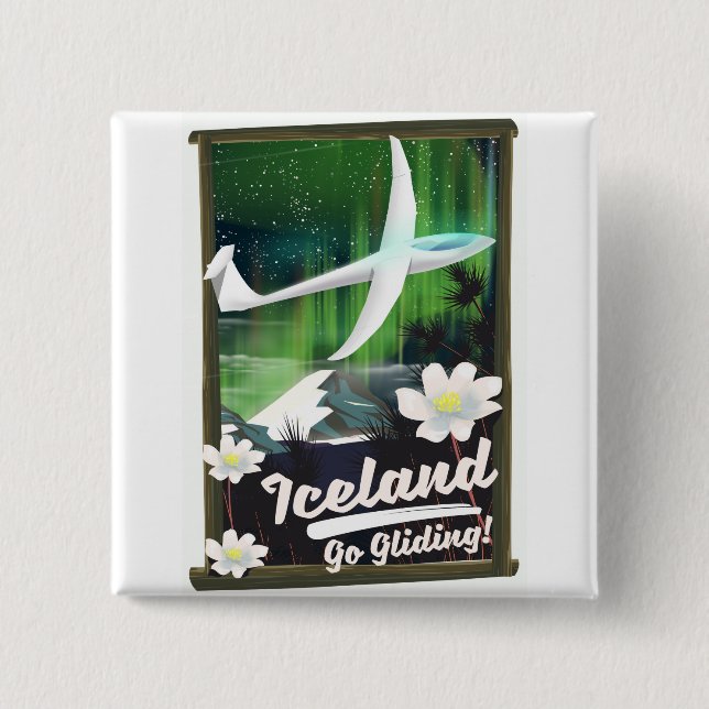 Iceland - go Gliding! 15 Cm Square Badge (Front)