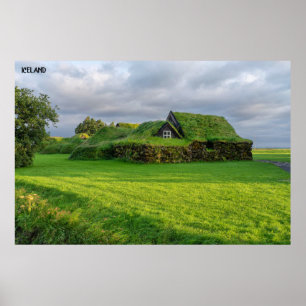 Iceland - Green House Poster