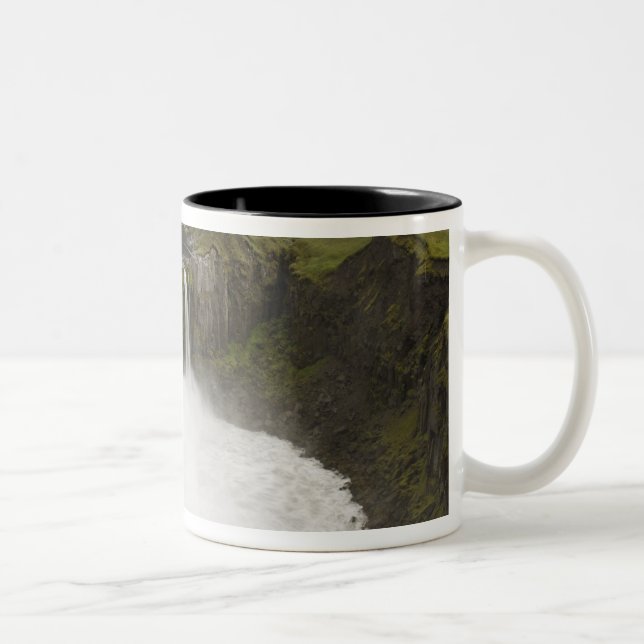 Iceland. Hafragilsfoss waterfall in Two-Tone Coffee Mug (Right)
