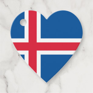 Iceland Heart Flag Favour Tags
