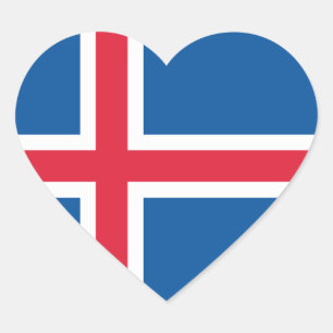 Iceland Heart Flag Heart Sticker