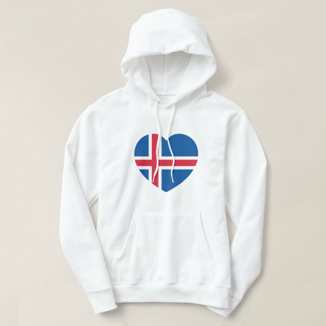 Iceland Heart Flag Hoodie (Design Front)