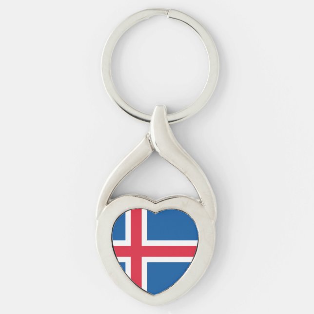 Iceland Heart Flag Key Ring (Front)