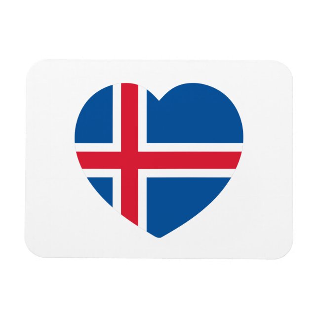 Iceland Heart Flag Magnet (Horizontal)