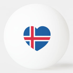 Iceland Heart Flag Ping Pong Ball