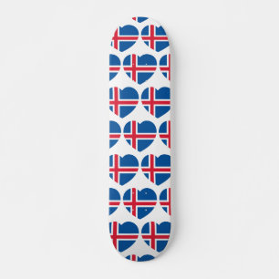 Iceland Heart Flag Skateboard