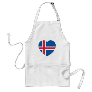 Iceland Heart Flag Standard Apron