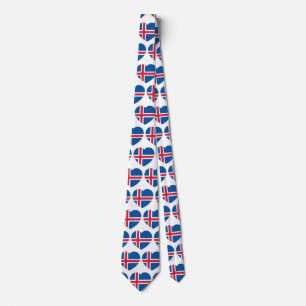 Iceland Heart Flag Tie