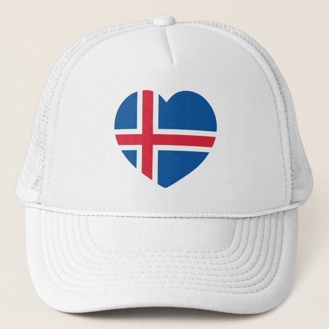 Iceland Heart Flag Trucker Hat (Front)