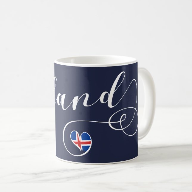 Iceland Heart Mug, Icelandic Coffee Mug (Front Right)