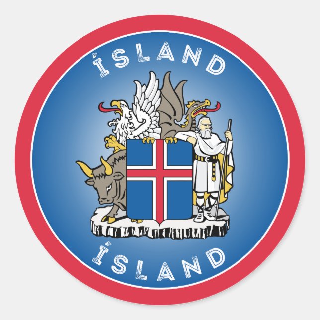 Iceland Heritage Emblem Classic Round Sticker (Front)