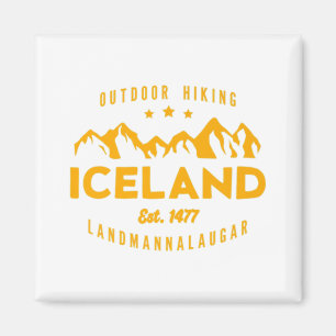 Iceland Hiking LANDMANNALAUGAR Est. 1477 Premium T Magnet
