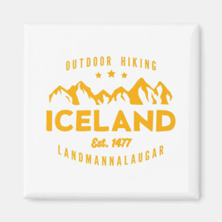 Iceland Hiking LANDMANNALAUGAR Est. 1477 Premium T Magnet