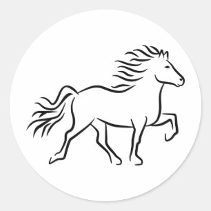 Iceland horse classic round sticker