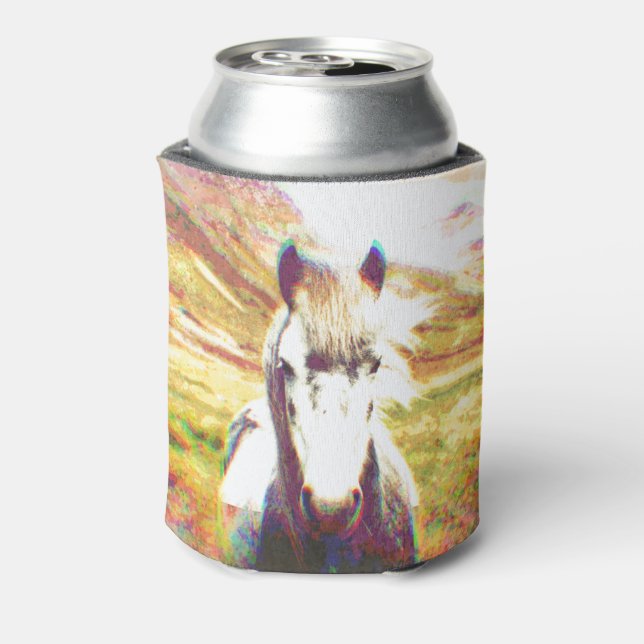 Iceland Horse Digital Art Can Cooler (Can Back)
