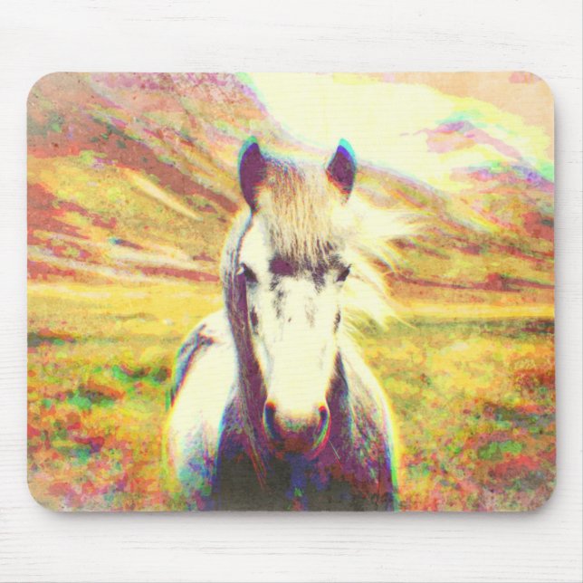 Iceland Horse Digital Art Mouse Mat (Front)