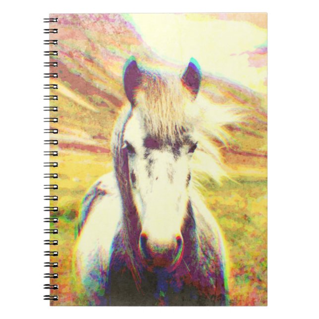Iceland Horse Digital Art Notebook (Front)
