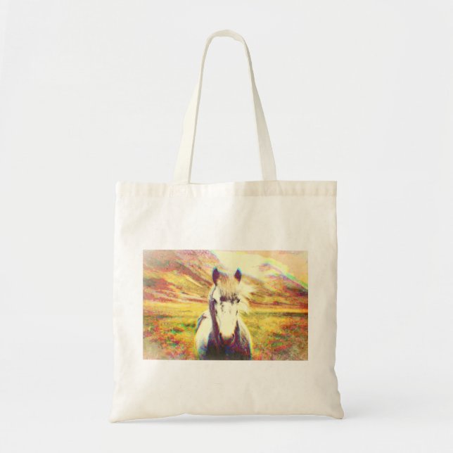 Iceland Horse Digital Art Tote Bag (Front)