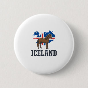 Iceland Horse Vintage Flag Vector Shirt Design_1 6 Cm Round Badge