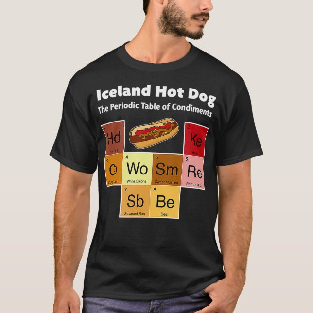 Iceland Hot Dog Viking Cuisine Reykjavik Mustard T-Shirt (Front)