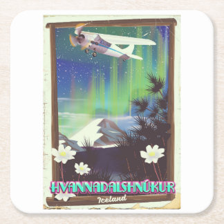 iceland Hvannadalshnúkur Square Paper Coaster