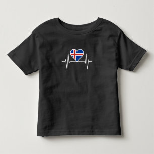 Iceland - Iceland Flag Heartbeat Toddler T-Shirt