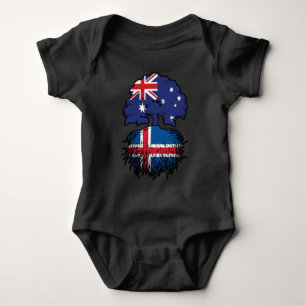 Iceland Icelandic Australian Australia Tree Roots Baby Bodysuit