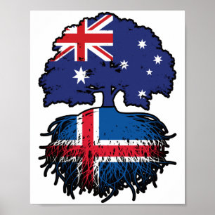Iceland Icelandic Australian Australia Tree Roots Poster