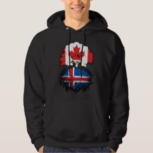 Iceland Icelandic Canadian Canada Tree Roots Flag Hoodie