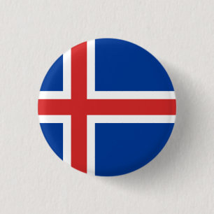 Iceland (Icelandic) Flag 3 Cm Round Badge