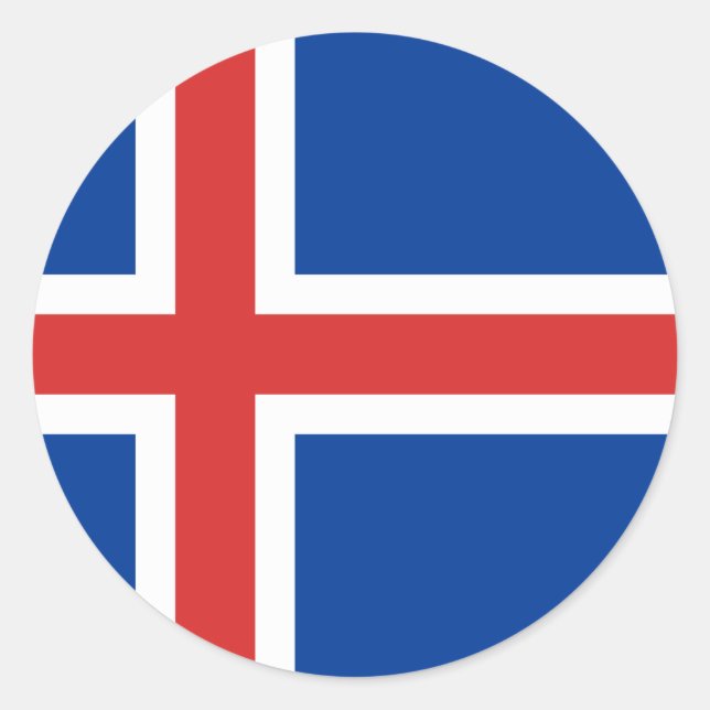 Iceland (Icelandic) Flag Classic Round Sticker (Front)