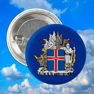 Iceland & Icelandic flag, emblem, holiday /sports 3 Cm Round Badge
