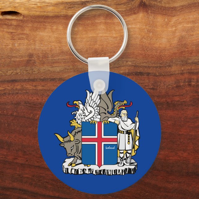 Iceland & Icelandic flag, emblem, holiday / sports Key Ring (Front)
