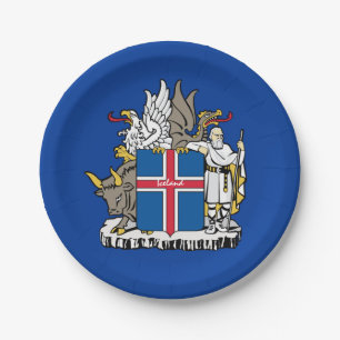 Iceland & Icelandic flag, emblem, party /sports  Paper Plate