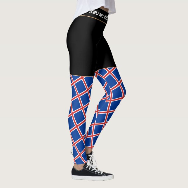 Iceland & Icelandic Flag fashion, travel/sport fan Leggings (Right)