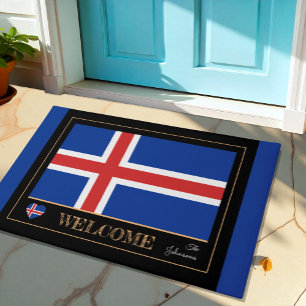 Iceland & Icelandic Flag house mats/sports Welcome Doormat