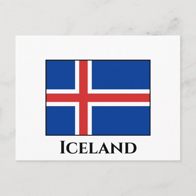 Iceland (Icelandic) Flag Postcard (Front)