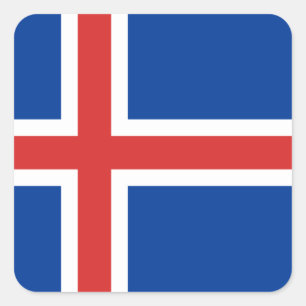 Iceland (Icelandic) Flag Square Sticker