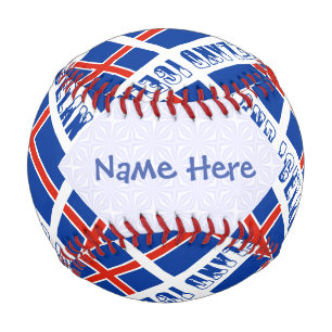 Iceland Icelandic Flag Tiled Blue Personalised Baseball