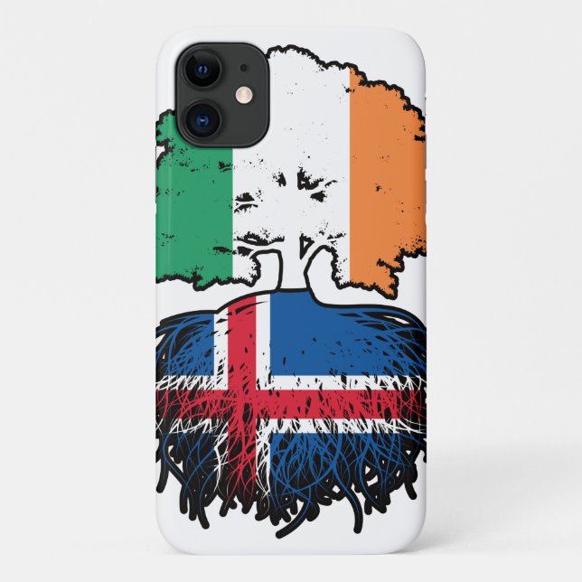 Iceland Icelandic Irish Ireland Tree Roots Flag Case-Mate iPhone Case (Back)