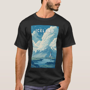 Iceland Illustration Travel Art Vintage T-Shirt