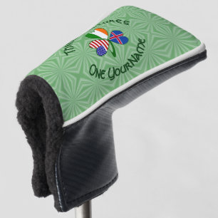Iceland Ireland USA Shamrock Flag Personalised Golf Head Cover