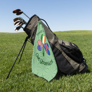 Iceland Ireland USA Shamrock Flag Personalised Golf Towel