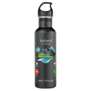 Iceland Is Calling and I must Go Funny Iceland  710 Ml Water Bottle