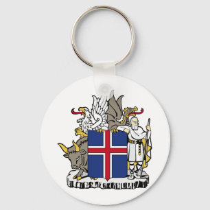 Iceland IS Ísland Coat of arms Key Ring