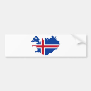 Iceland IS Ísland Flag map Bumper Sticker