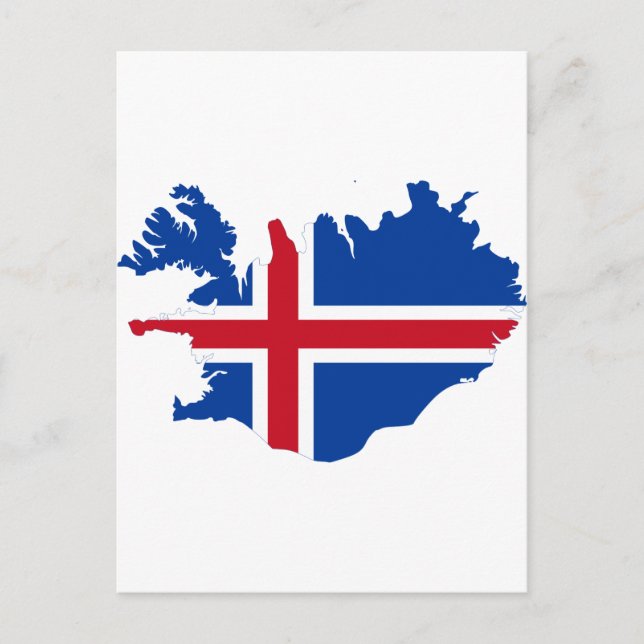 Iceland IS Ísland Flag map Postcard (Front)