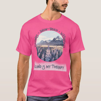 Iceland Is My Therapy - Vulcanos Snow Beach Waterf T-Shirt